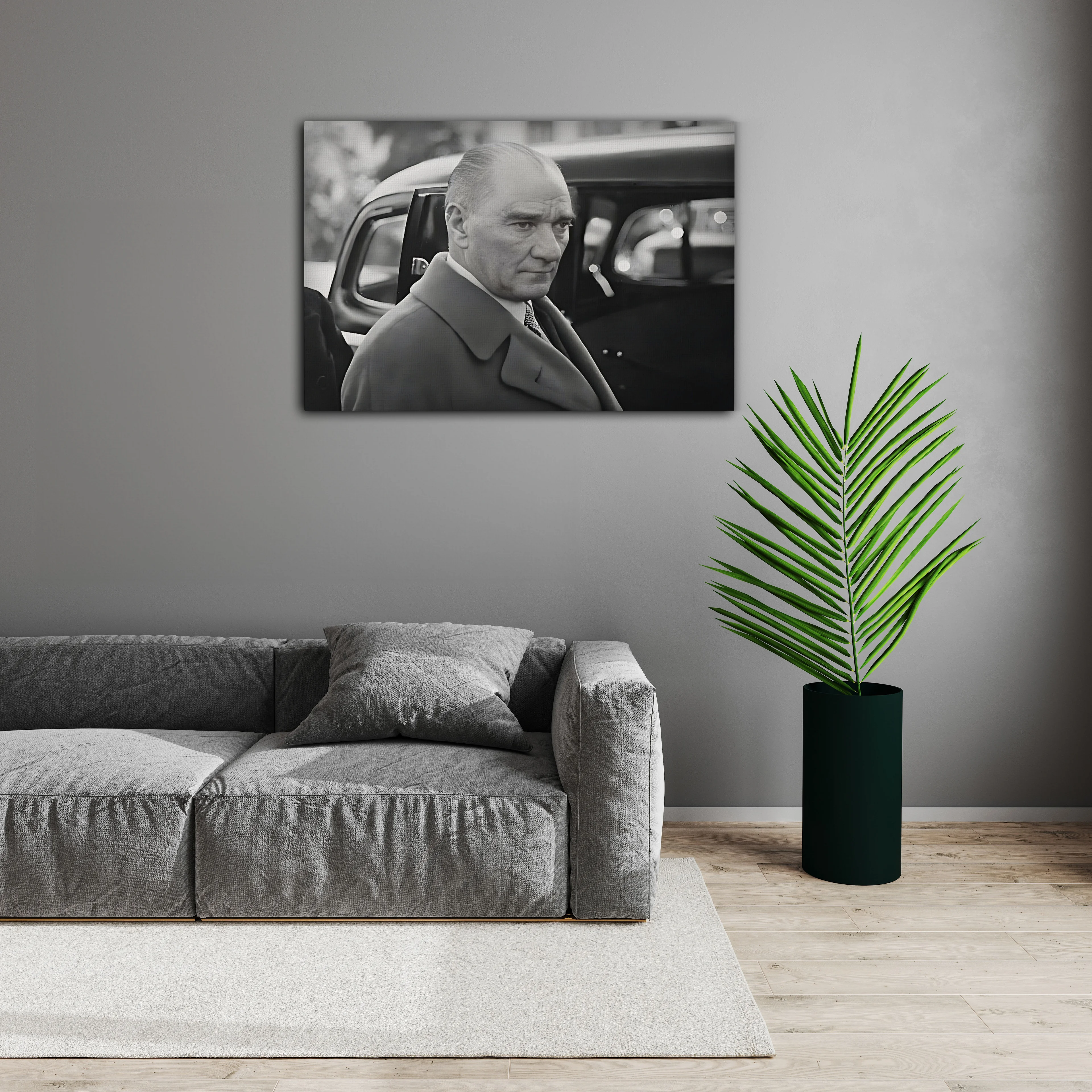 Modern Giyimli Atatürk Kanvas Tablo